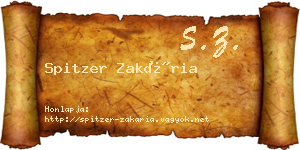 Spitzer Zakária névjegykártya